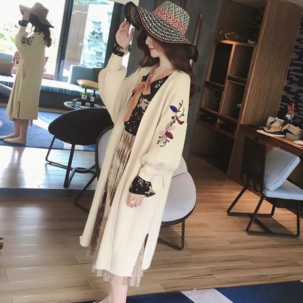 

women's sweaters autumn long fashion cardigan for woman sweater open front fall clothes 0.7 bwja, White;black