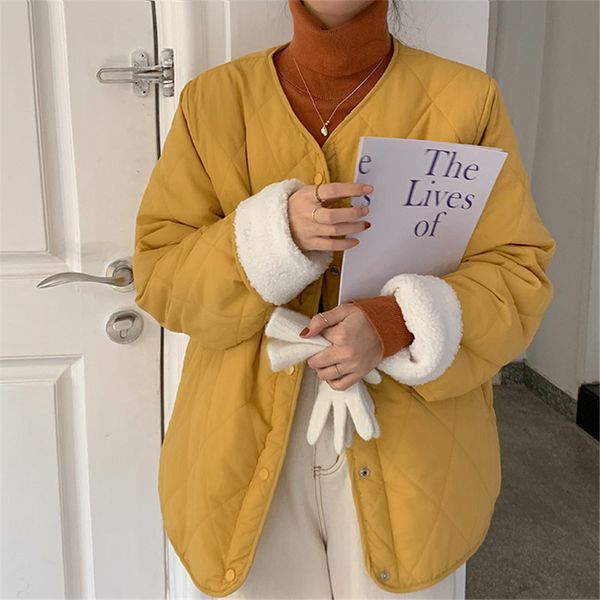 

new solid brief fashion outwear stylish all-match thick 2021 winter loose casual women cotton girls warm basic jackets 6tu2, Black