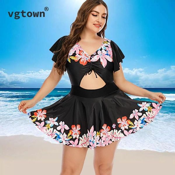 

one-piece suits women plus size 10xl swimwear flower print tankini bikini set two piece swimsuit swimming suit for maillot de bain