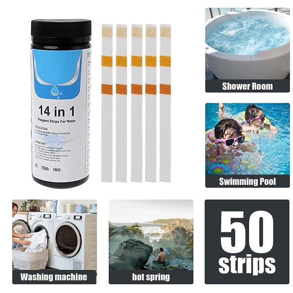 

pool & accessories 14 in 1 ph test strips spa easy and fast detection of 50pcs multipurpose chlorine swimming