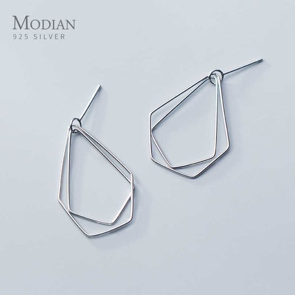 

exquisite water drop ear stud earrings for women 925 sterling silver minimalism jewelry girl bijoux 210707, Golden;silver