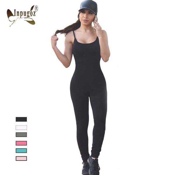 

women's jumpsuits & rompers solid strap backless bodycon sleeveless pants summer overalls party casual one piece bodysuits for women, Black;white