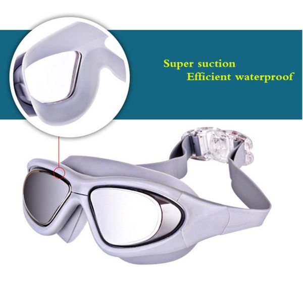 

diving masks hhc9100 electroplated swimming goggles flat light waterproof anti-fog big frame