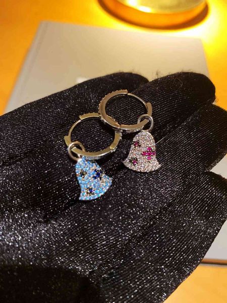 

stud earrings di family d fairy tale world caibao wind chime micro inlaid s925 silver, Golden;silver