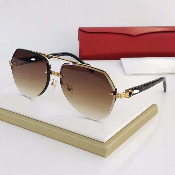 

2021 new ca metal half frame personalized female outdoor driving anti sunglasses matching box, White;black