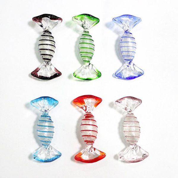 

decorative objects & figurines artificial colorful murano christmas glass candy ornaments for home party wedding xmas festival decor silver