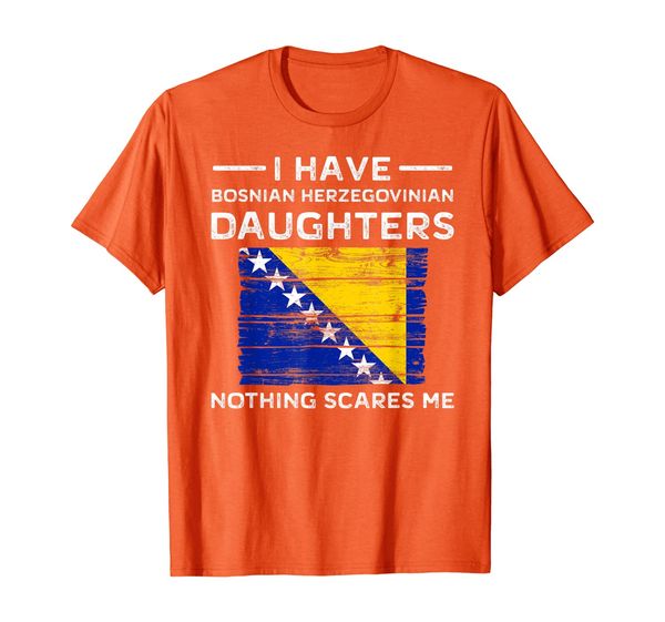 

dad daughter shirt nothing scares me bosnian herzegovinian t-shirt, White;black