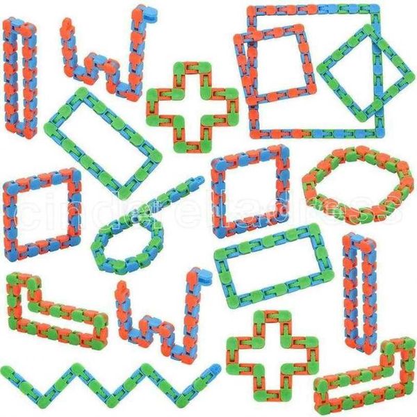 

latest wacky tracks snap and click fidget toys snake puzzles tangle toys for kids adults party adhd autism stress relief keeps fingers busy