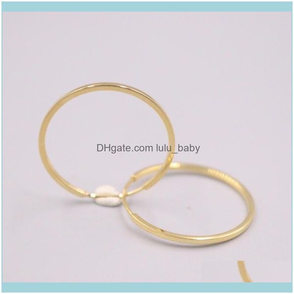 

jewelryreal pure 18k yellow gold earrings square glossy big circle hoop about 1.4g for woman gift & hie drop delivery 2021 bsequ, Golden;silver