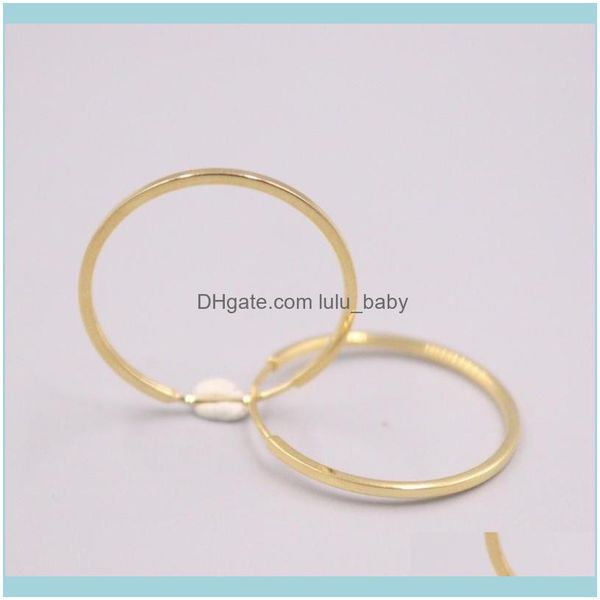 Jewelryreal Orecchini in oro giallo 18 carati puro quadrato lucido grande cerchio cerchio circa 1,4 g per regalo donna Hie consegna goccia 2021 Bsequ