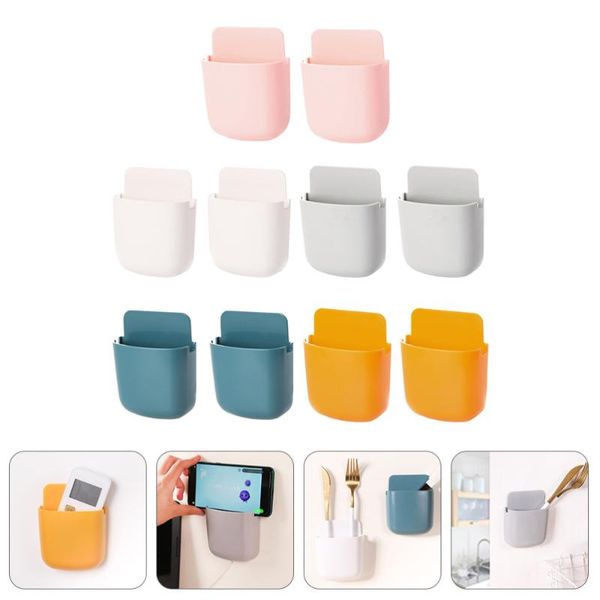 

hooks & rails 10pcs wall-mounted storage box punch boxes for home