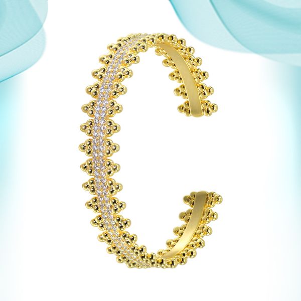 

new stylish circle bangle small ball punk wide bracelets shining smooth bangles gold plated copper metal jeweler personalized channel settin, Black