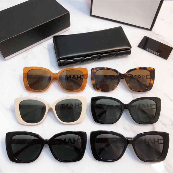 

2022 factory wholesale fashion trend big box sunglasses star net red same personalized letter leg sunglasses ch5422, White;black