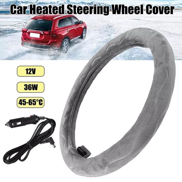 

steering wheel covers 12 38cm car universal heated winter warm cover with charger electric heating