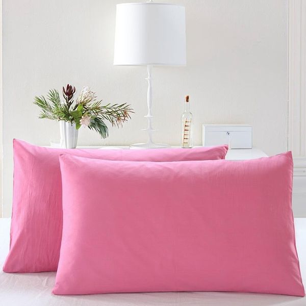 

pillow case 100% cotton pillowcases pillows cover soft 2pcs 48x74cm solid color