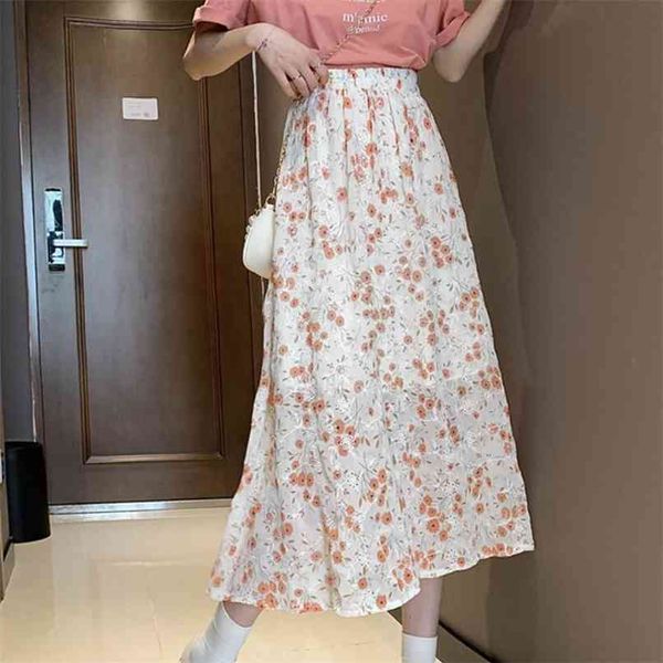 

women florals bohemia holiday chic summer streetwear all match casual leisure vacation skirts 210529, Black