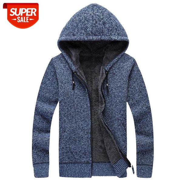 

winter men sweatercoat hooded cardigan mens thick velvet jacket casual knitted sweater mens cardigan winter sweater man clothes #z05t, White;black