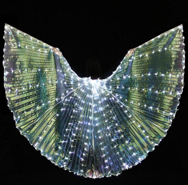 

party decoration womens white gold light belly dance led wings butterfly dancer costumes glowing oriental bellydance dancing chrismas
