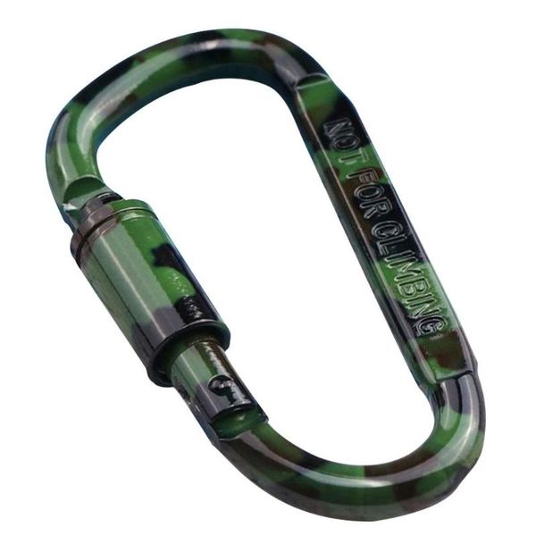 

cords, slings and webbing d shaped aluminum alloy carabiner mutlifucntional keychain mountain climbing accessory camouflage