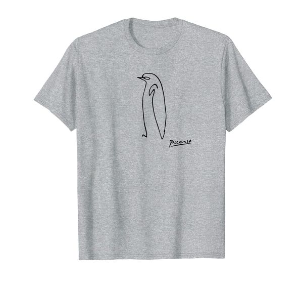 

penguin by pablo picasso t shirt, line animals artwork, White;black