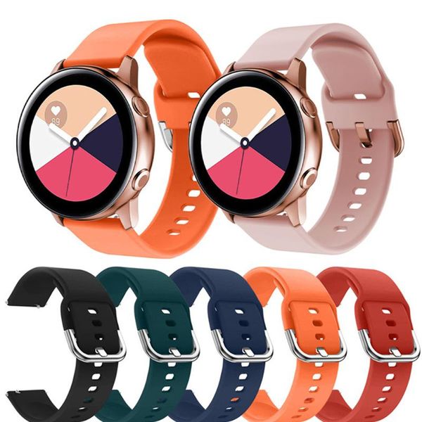 

watch bands watch-band for samsung active 20mm original official silicone strap 2 22mm band accessories, Black;brown