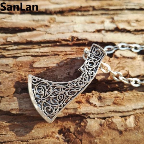 

chains norse jewelry huge slavic perun's axe pendant amulet necklace, Silver