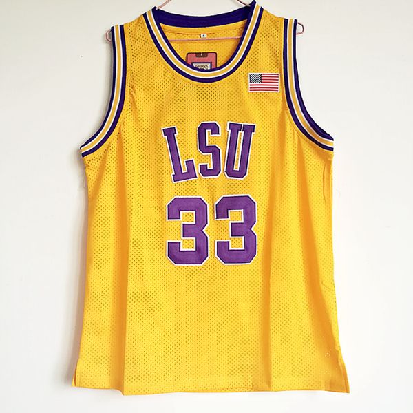

men ncaa college lsu tigers #33 shaq o'neal basketball jersey shaquille oneal stitched vintage mens ben simmons shirts maravich, Black