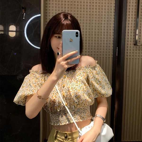 

mishow 2021 summer new shirts women fashion short sleeve blouses slash neck vintage femme clothing mx20b4317, White