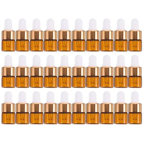

storage bottles & jars 30pcs 1ml portable glass dropper bottle mini essential oil
