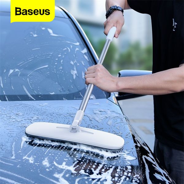 Baseus Microfiber изготовления изготовления дерева для дерева MOP автомобиль моющиеся швабры пыли щетки удлинитель алюминиевая ручка плоский швабрый мастер для бытовой уборки 210317