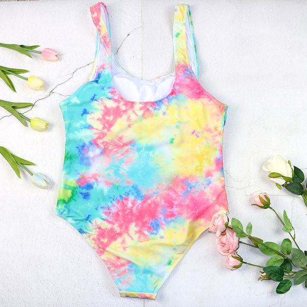 

3pieces/lot plus size fashion tie dye bikini set women one piece with chest pad swimwear elastic comfortable swimsuit, Red;black