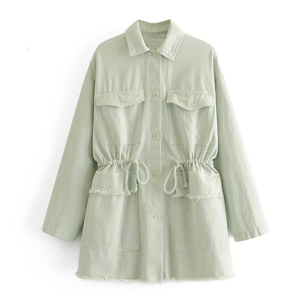 

2021 new stylish pockets oversized solid jacket coat women lapel collar long sleeve loose outerwear pocket tassel chic fln6, Black;brown