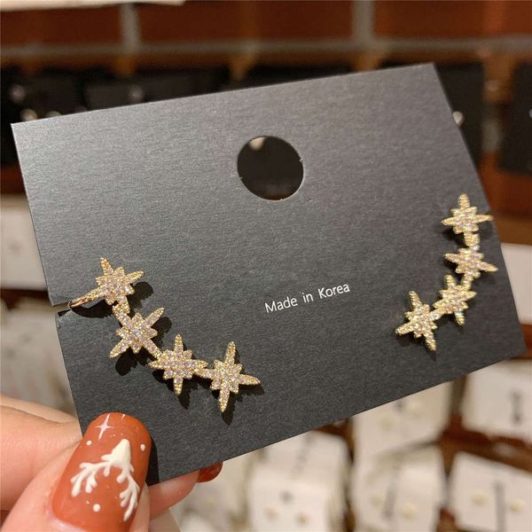 

hbp fashion korean east gate simple full diamond small star stud casual girl earrings, Silver
