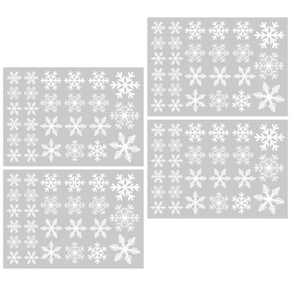 

wall stickers 4 sheets of christmas static snowflake window showcase decal