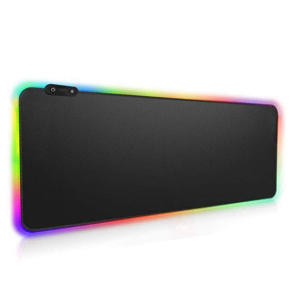

mouse pads & wrist rests rgb 14 modes super luminous led soft computer keyboard gaming office pad non-slip rubber base