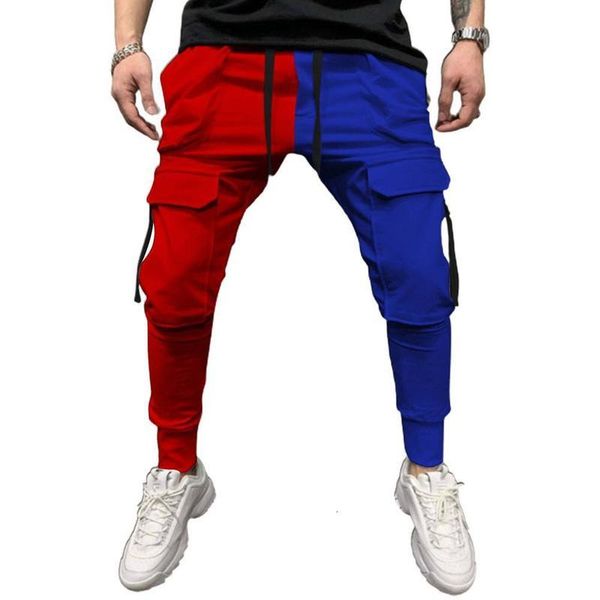 

men sport colour adjustment lace-up bags hip hop leggings casual broek men's clothing 2021, Black