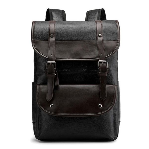 

vintage men lapbackpack school bag male leisure backpack travel teenager fashion retro leather bag students