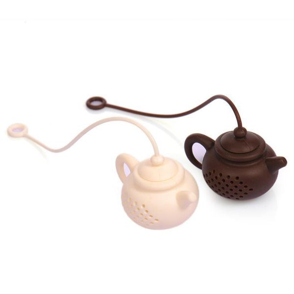 Filtro del tè della forma della teiera del silicone Filtro del tè sicuro Infusore Riutilizzabile Tè / Caffè Filtro Tè perdite di tè Accessori da cucina GRATIS DHL