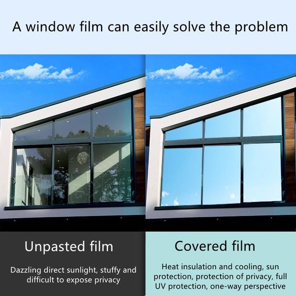 

window stickers one way mirror glass film privacy self adhesive home diy heat control glare anti uv tint for office