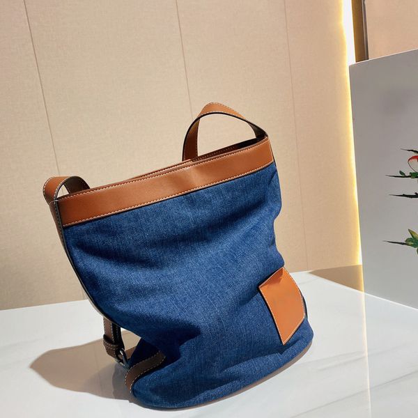 

design s bucket new summer fashion foreign style denim shoulder large capacity leisure messenger bag