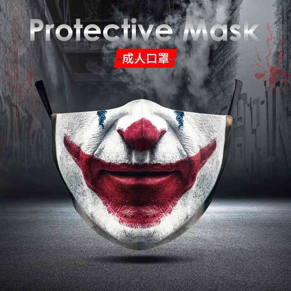 

high-quality masks new soul 2 mask cosplay halloween prank clown washable cloth mask diy