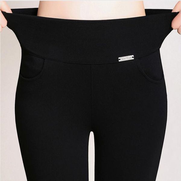 

pants fashion plus size s womens legging 5xl elastic high waist pencil leggings, Black