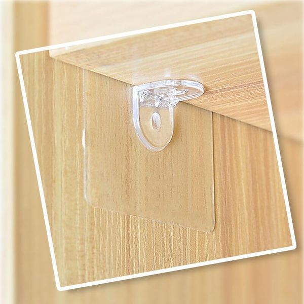 

hooks & rails 8 pcs wardrobe partition holder punch-self-adhesive board hook shelf wall hanger support peg storage organizer holders