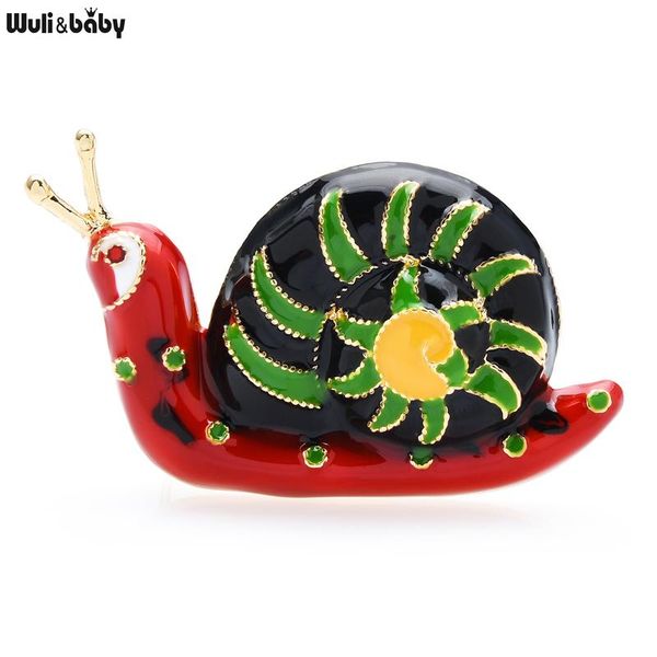 

pins, brooches wuli&baby enamel national style snail for women men 2-color insects party casual brooch pin gifts, Gray