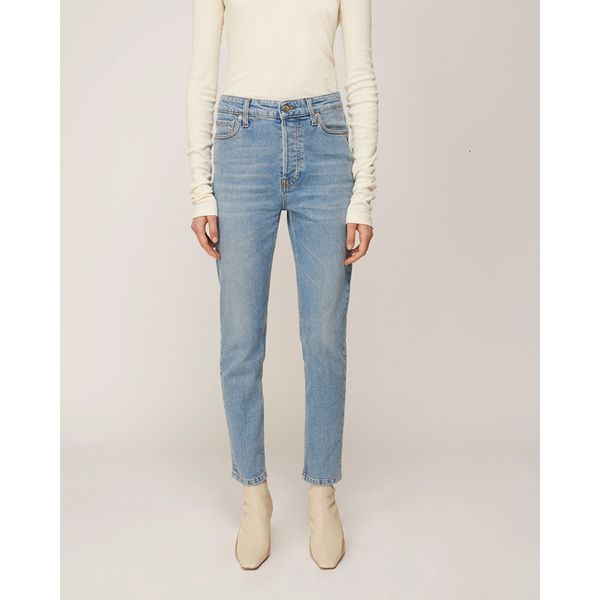 

2021 early autumn women cotton jeans high waist new denim pants jleh, Blue