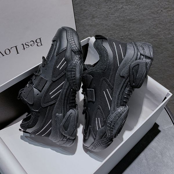 

black sports running shoes designer sneakers womens winter warm platform shoes all-match casual sneakers woman vulcanize shoes