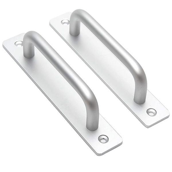 

handles & pulls 2pcs silver door handle aluminum alloy sliding barn for gate cabinet cupboard shed