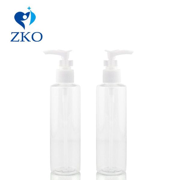 

5pcs/lot 200ml plastic bottle with lotion pump with clamp refillable bottle