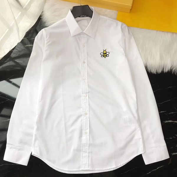 

2021 new algodo dos homens vestido camisa masculina embrodiery animal de alta qualidade magro ajuste camisas casuais dy2325 ggxo, White;black