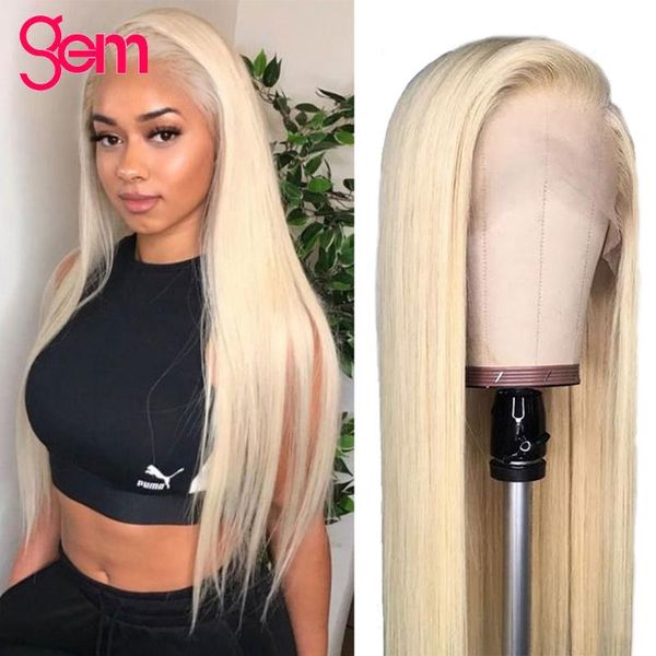 

lace wigs 613 honey blonde front human hair bone straight for women 13x6 hd transparent frontal, Black;brown